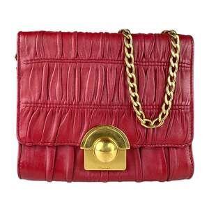 PRADA Red Leather Shoulder Bag